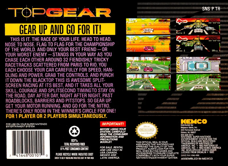 Top Gear box back