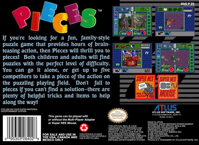 Pieces box back