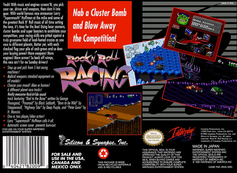 Rock n' Roll Racing box back