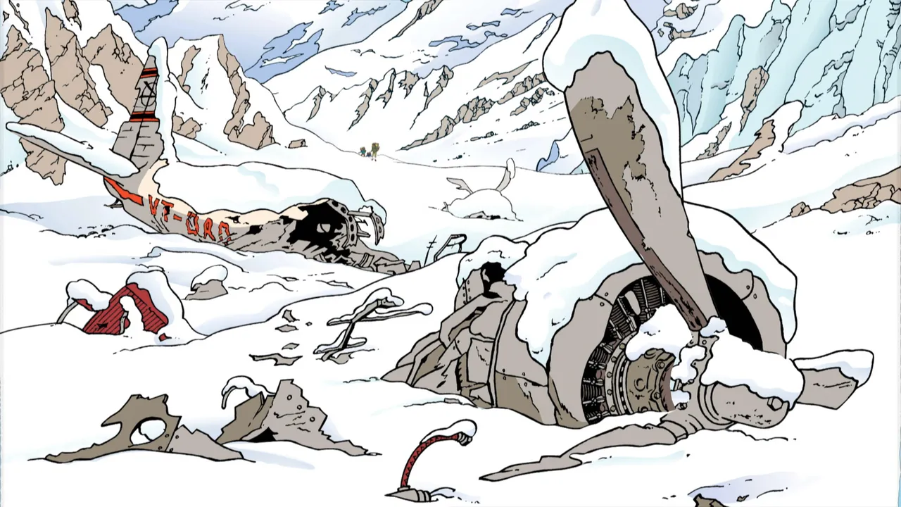 Backdrop artwork for Tintin in Tibet