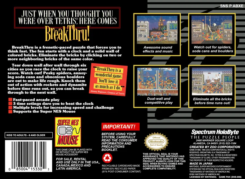 BreakThru! box back