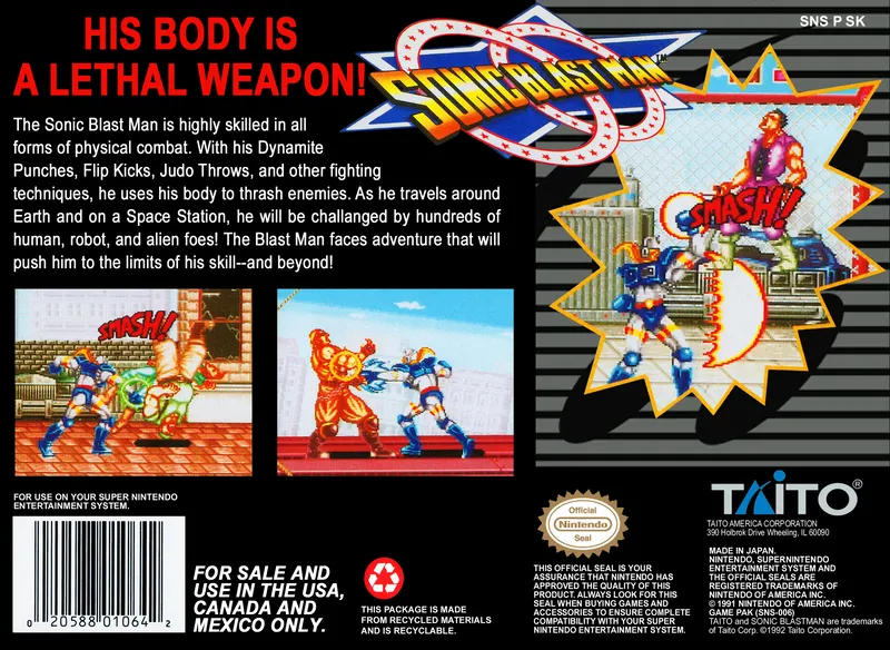 Sonic Blast Man box back