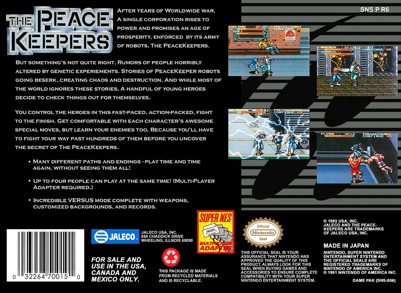 The Peace Keepers box back