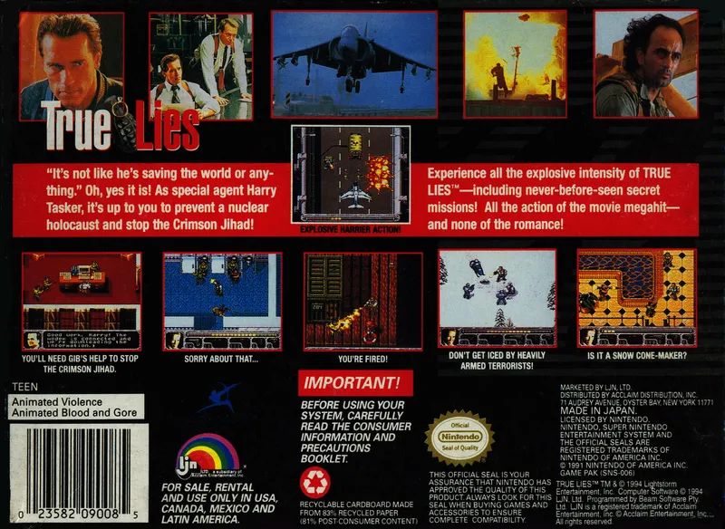 True Lies box back