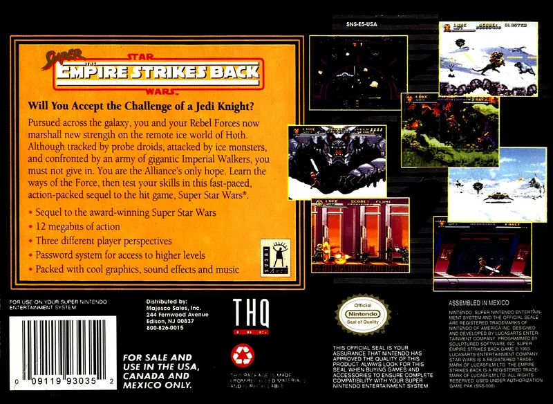 Super Star Wars: The Empire Strikes Back box back