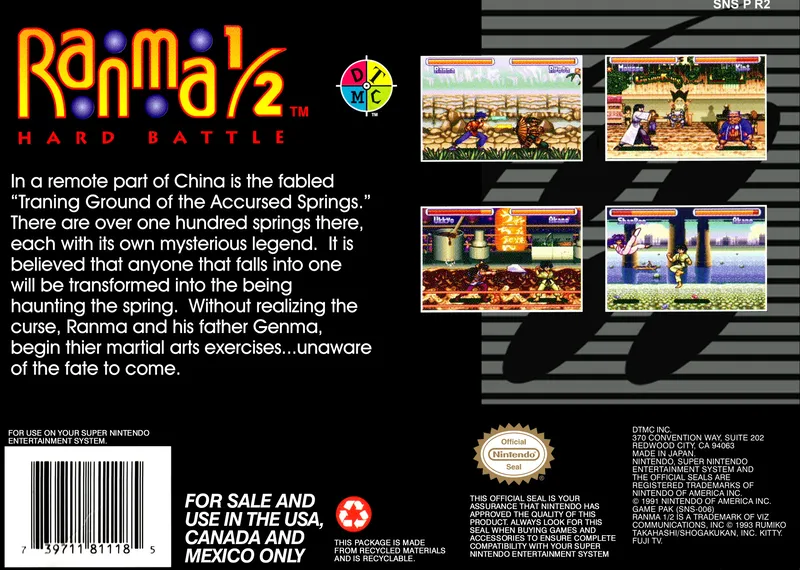 Ranma 1/2: Hard Battle box back