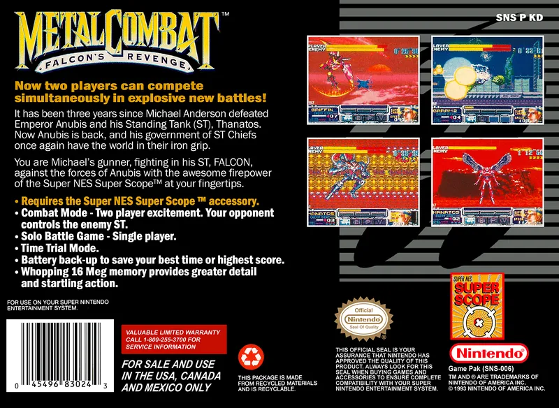 Metal Combat: Falcon's Revenge box back