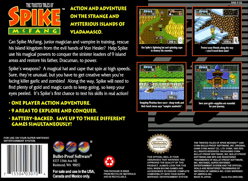 The Twisted Tales of Spike McFang box back