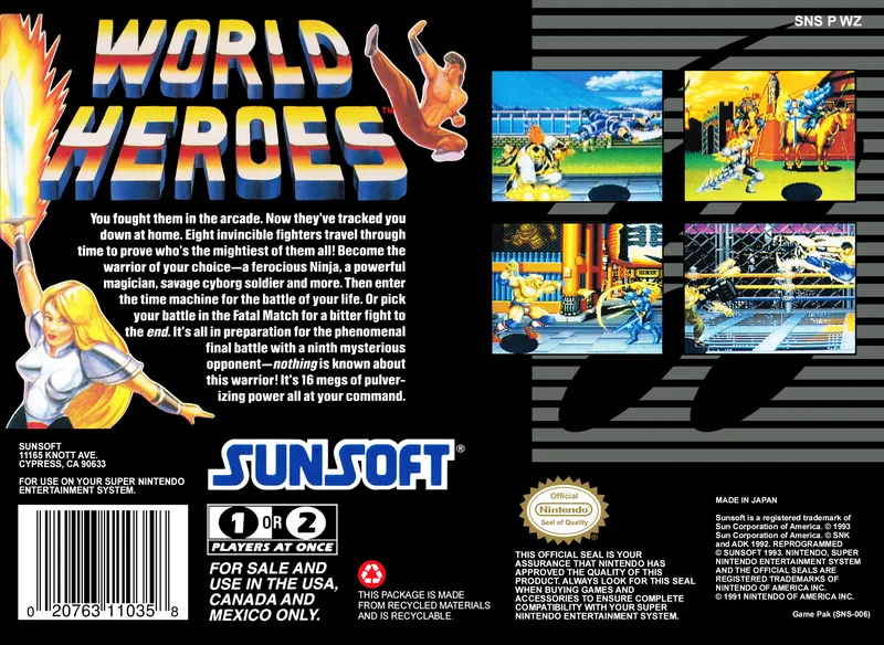 World Heroes box back