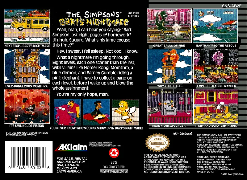 The Simpsons: Bart's Nightmare box back