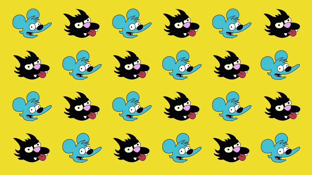 Backdrop artwork for The Itchy & Scratchy Game