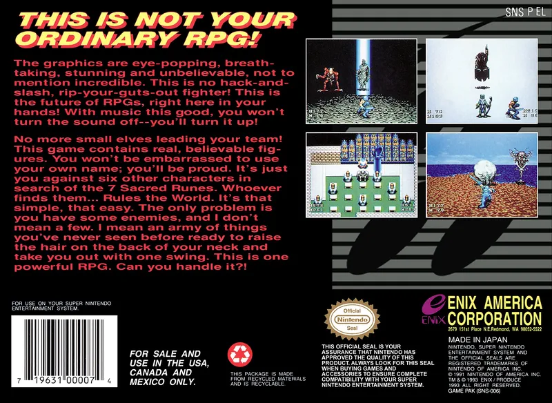 The 7th Saga box back
