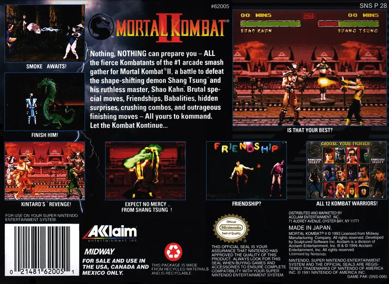 Mortal Kombat II box back