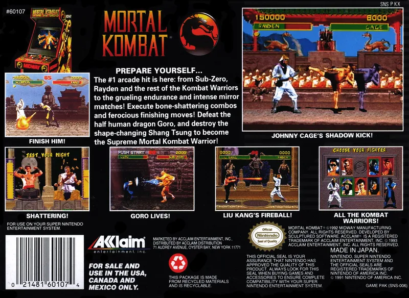 Mortal Kombat box back