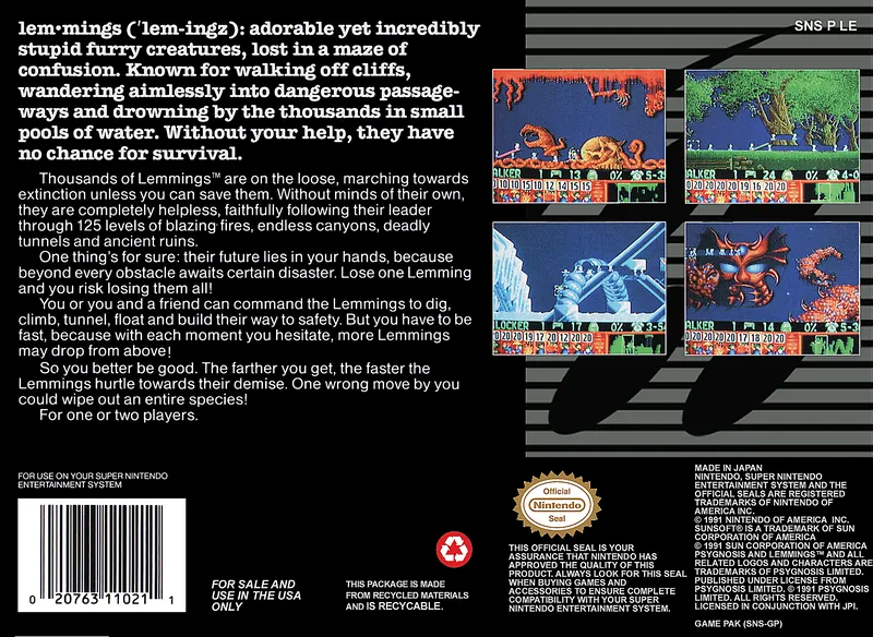 Lemmings box back