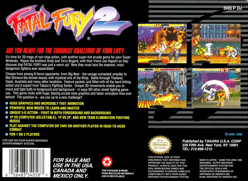 Fatal Fury 2 box back