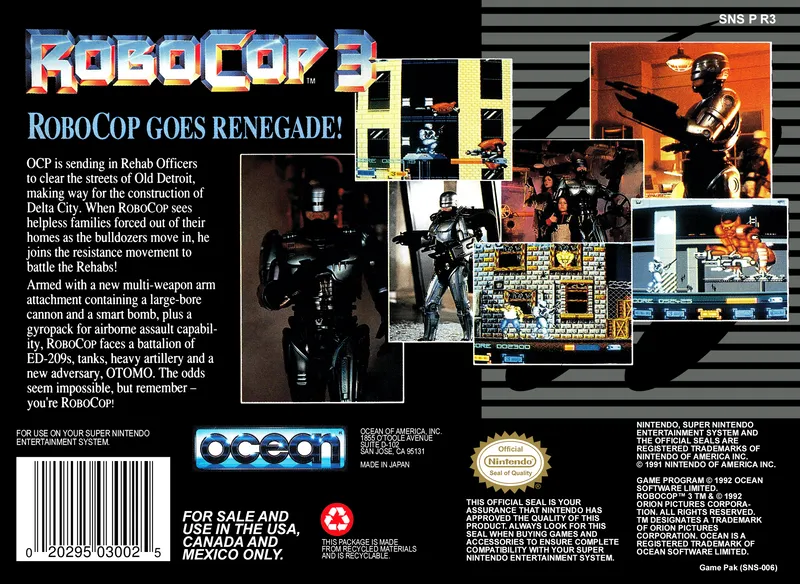 RoboCop 3 box back