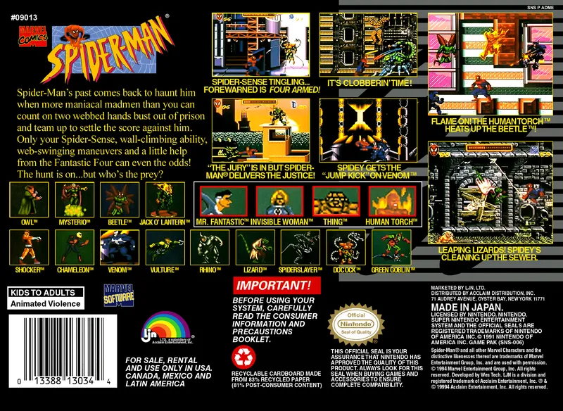 Spider-Man box back