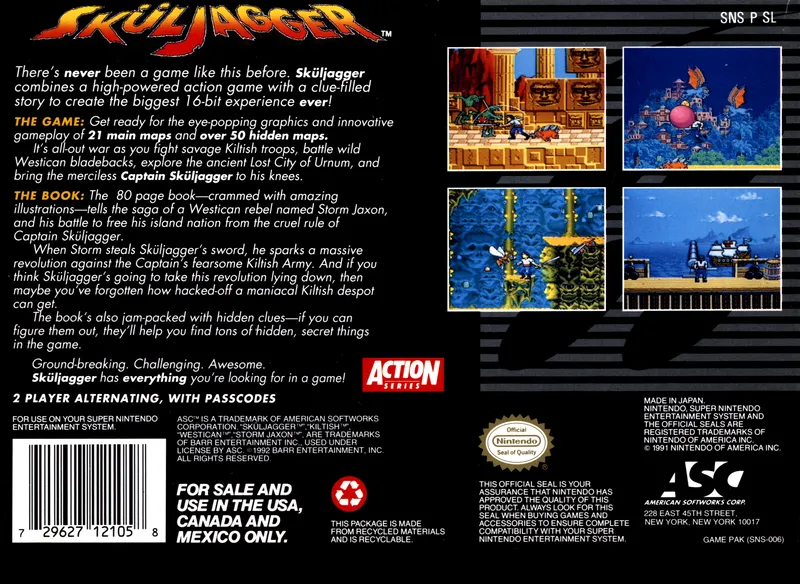 Sküljagger: Revolt of the Westicans box back
