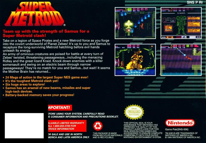 Super Metroid box back