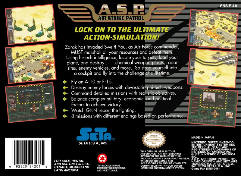 A.S.P.: Air Strike Patrol box back
