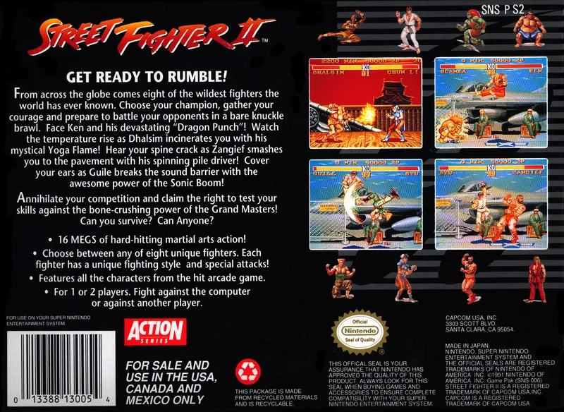Street Fighter II box back