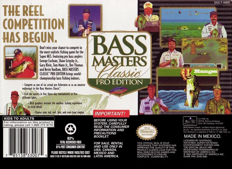Bass Masters Classic: Pro Edition box back