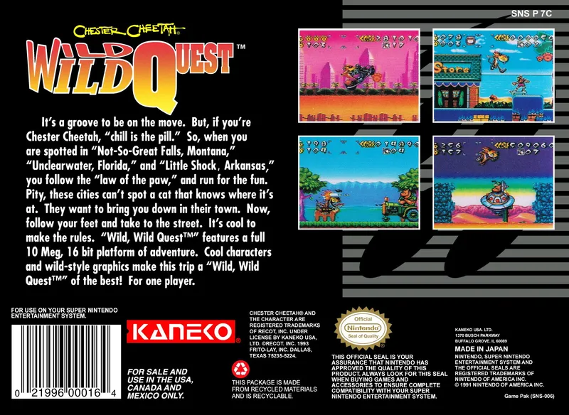 Chester Cheetah: Wild Wild Quest box back