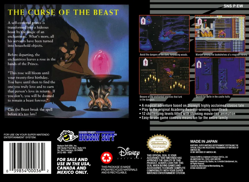 Beauty and the Beast box back