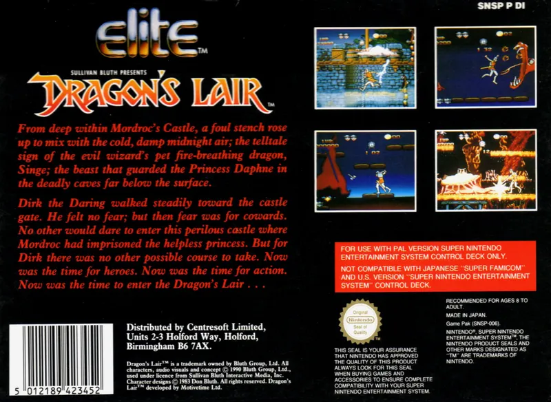 Dragon's Lair box back