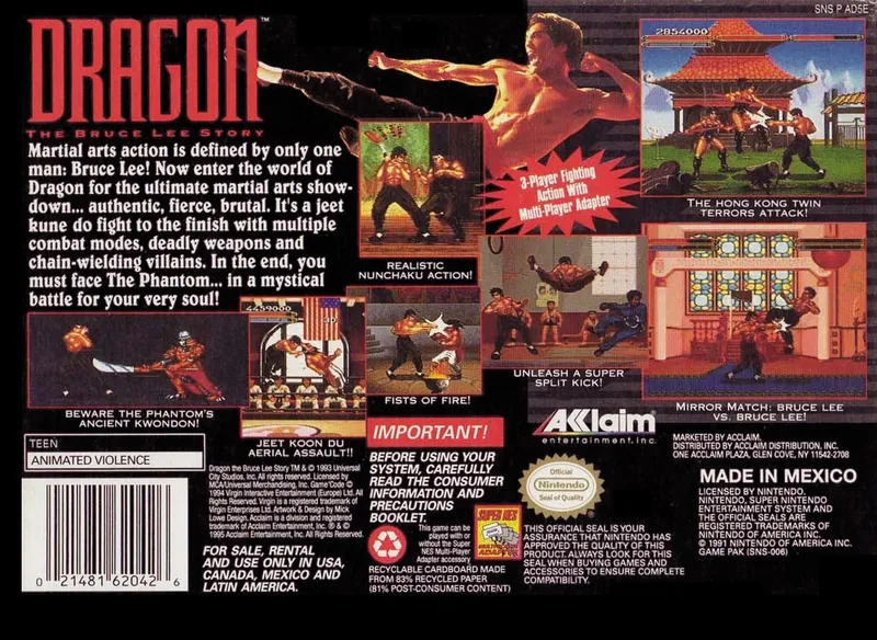 Dragon: The Bruce Lee Story box back