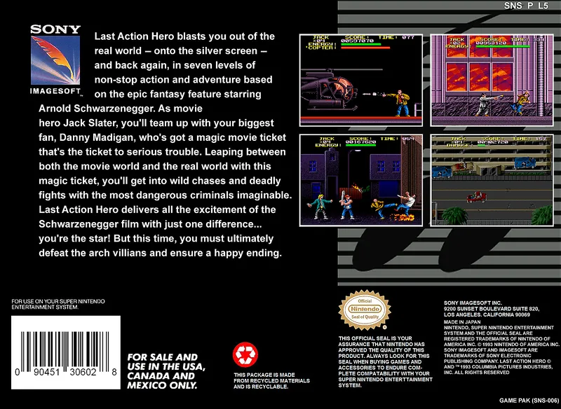 Last Action Hero box back