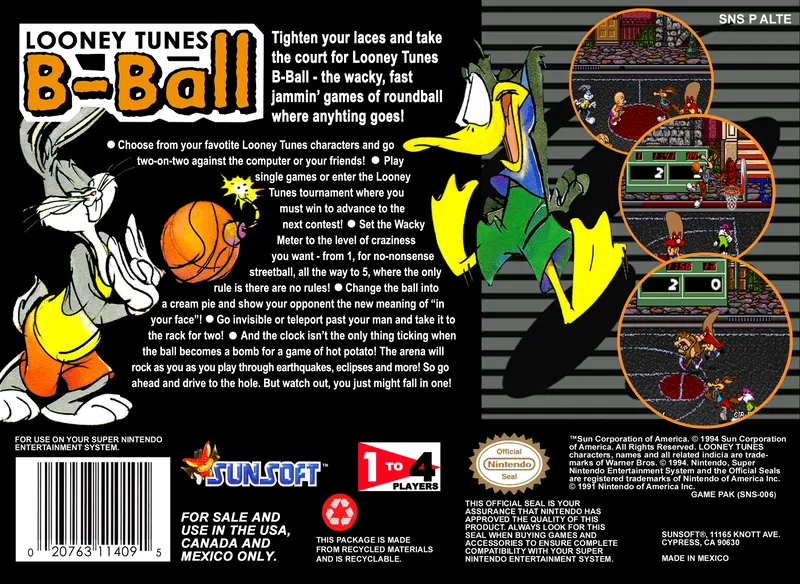 Looney Tunes B-Ball box back