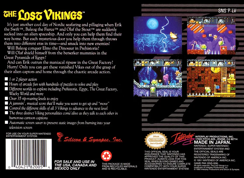 The Lost Vikings box back