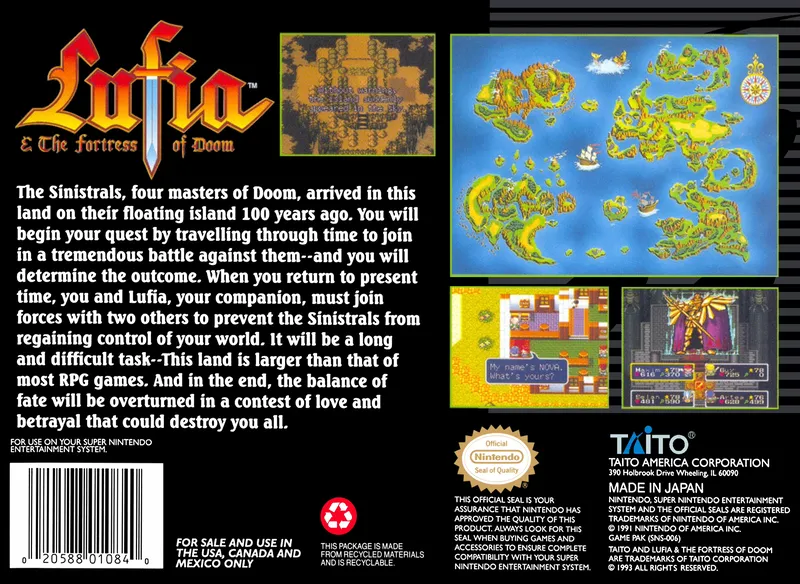 Lufia & the Fortress of Doom box back