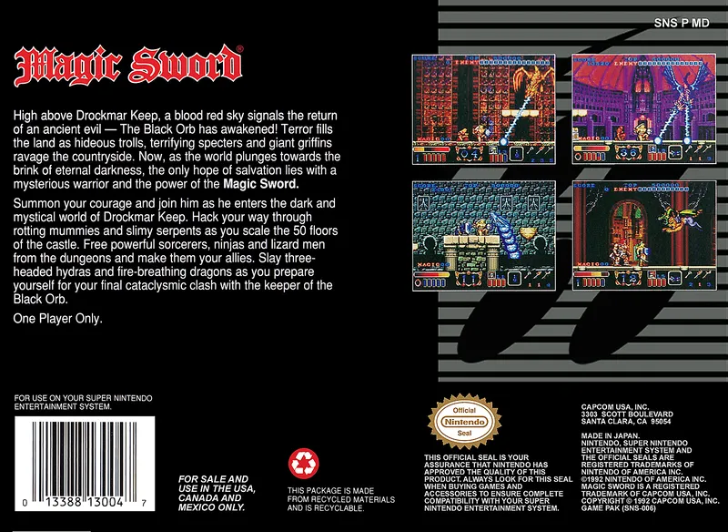 Magic Sword box back