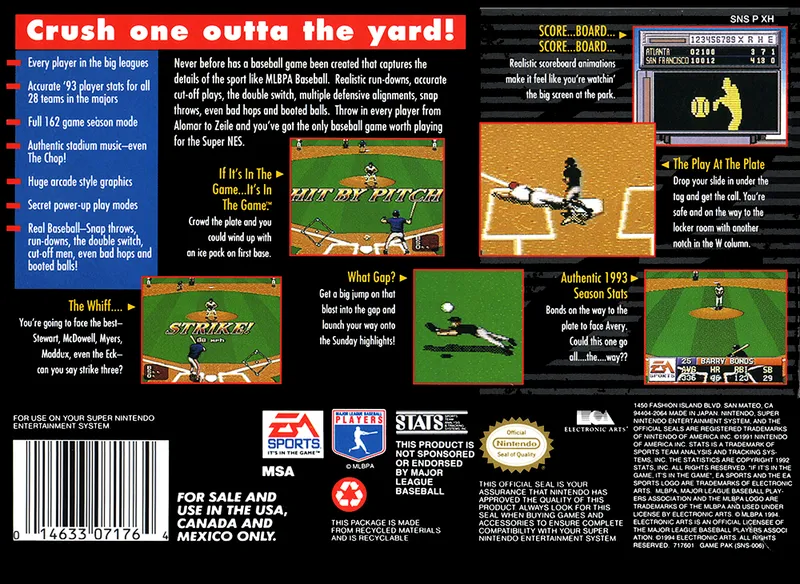 MLBPA Baseball box back