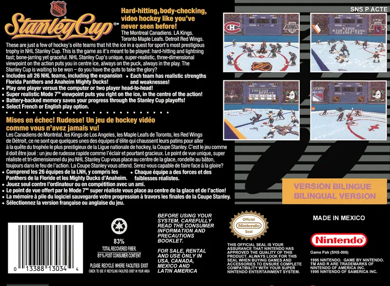 NHL Stanley Cup box back
