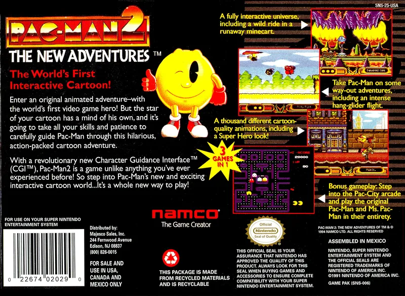 Pac-Man 2: The New Adventures box back
