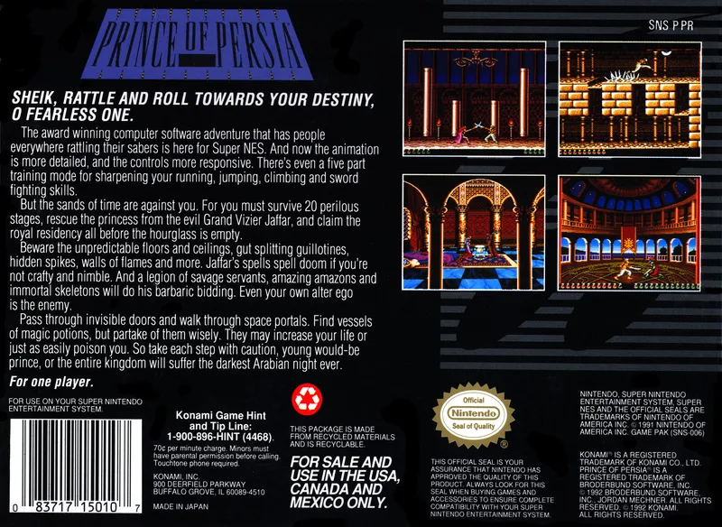 Prince of Persia box back