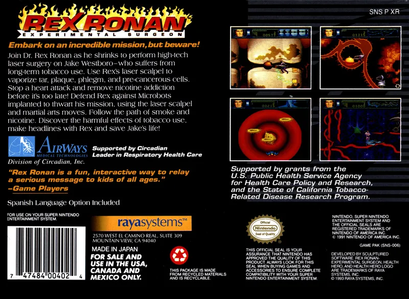 Rex Ronan: Experimental Surgeon box back