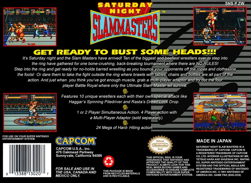 Saturday Night Slam Masters box back