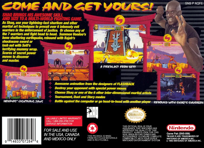 Shaq Fu box back