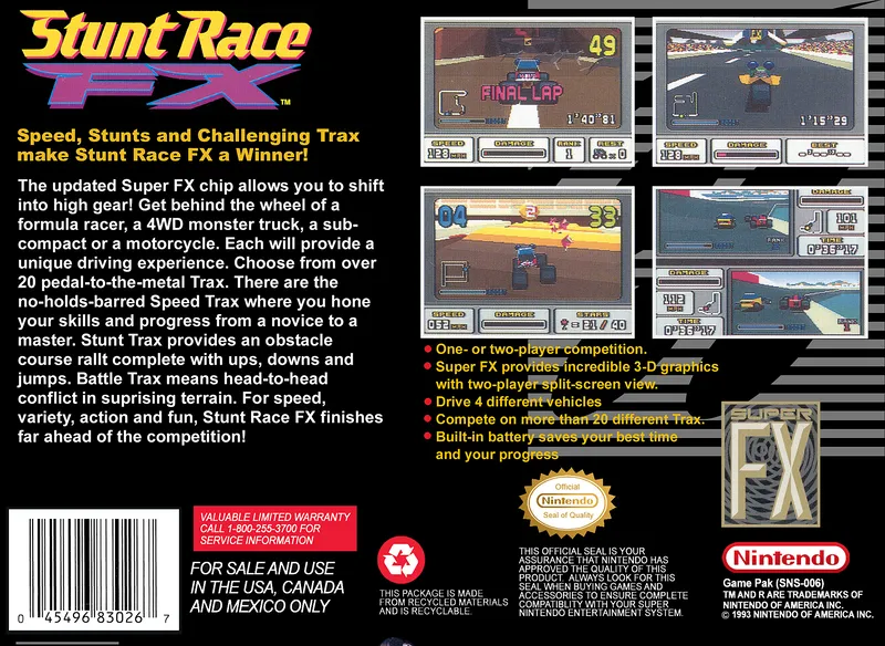Stunt Race FX box back