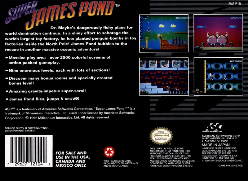 Super James Pond box back
