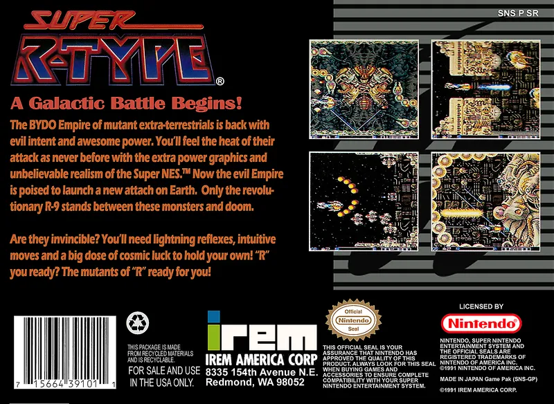 Super R-Type box back