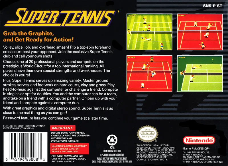 Super Tennis box back