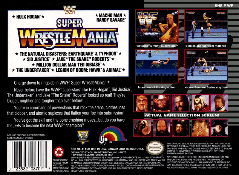 WWF Super WrestleMania box back