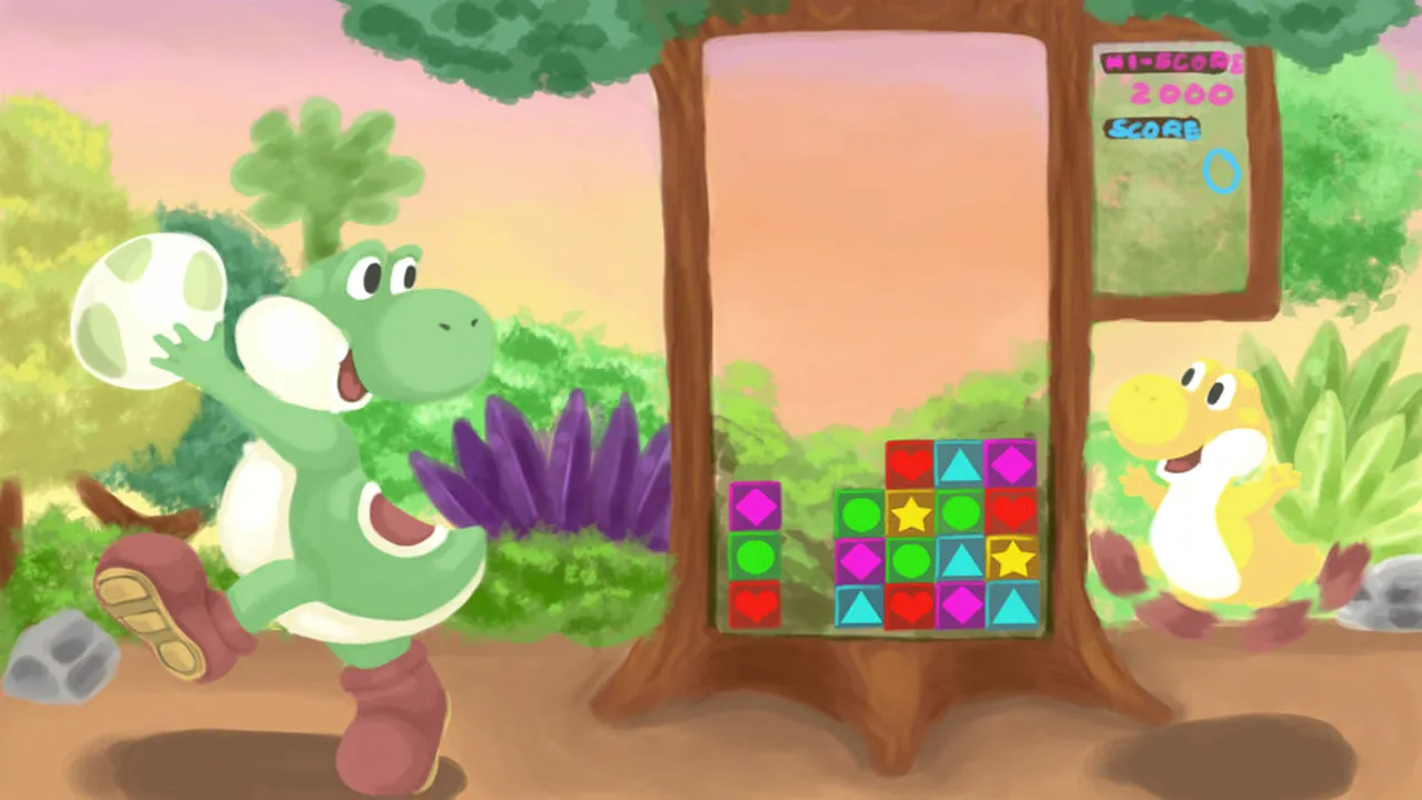 Backdrop artwork for Tetris Attack
