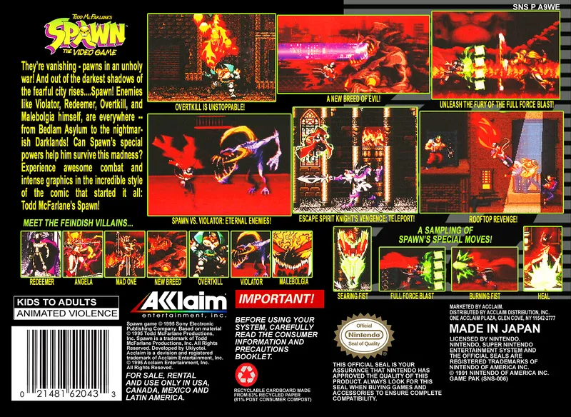 Todd McFarlane's Spawn: The Video Game box back